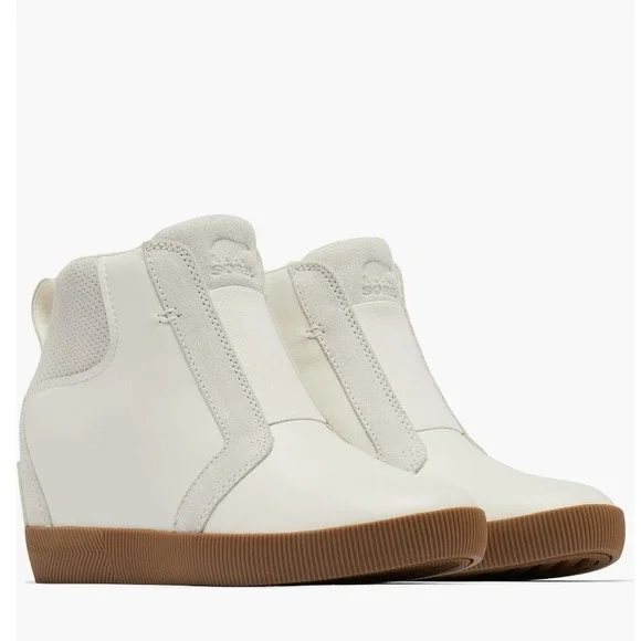 Sorel Out N About Wedge Leather Bootie, Ankle Boots White/Sea Salt, Size 8.5 NWT - Picture 9 of 16